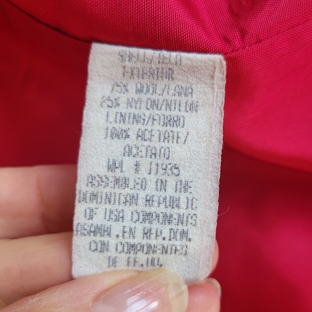 Worthington Red Wool Blend Full Length Double-Breasted Coat. Size 8 - Picture 9 of 11